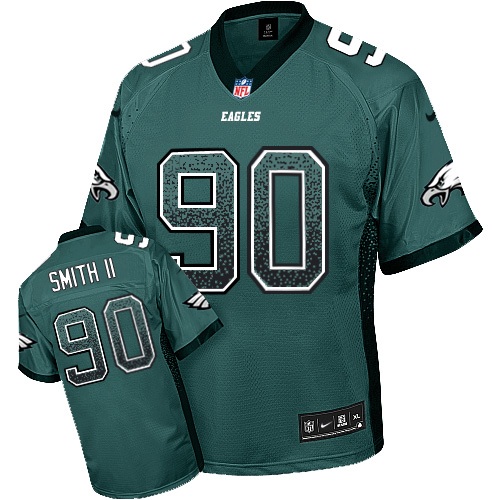 Men's Elite Marcus Smith II Nike Jersey Midnight Green - #90 Drift Fashion NFL Philadelphia Eagles